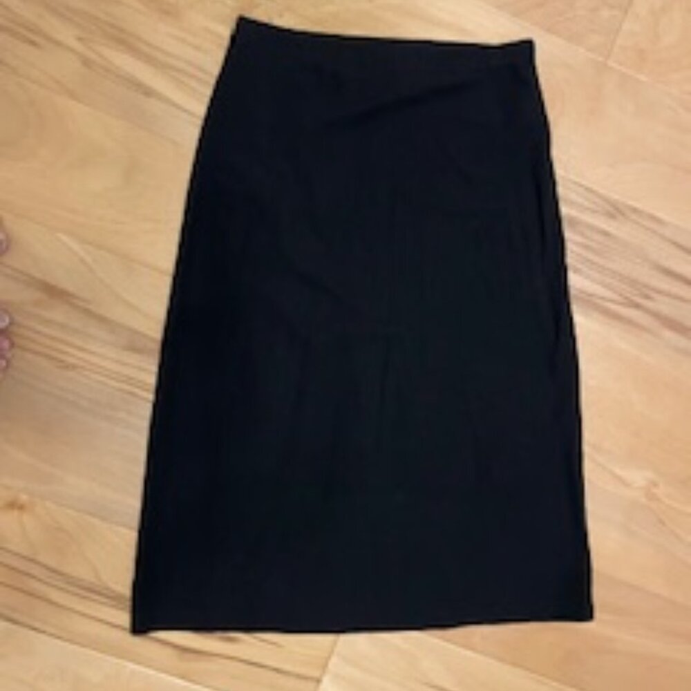Kookai size 1 ribbed midi skirt black